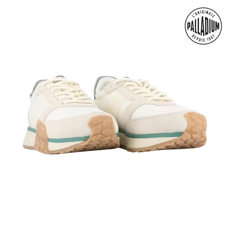 PALLADIUM TROOP RUNNER FLAME 復古拚色軍種潮鞋 白綠 74487