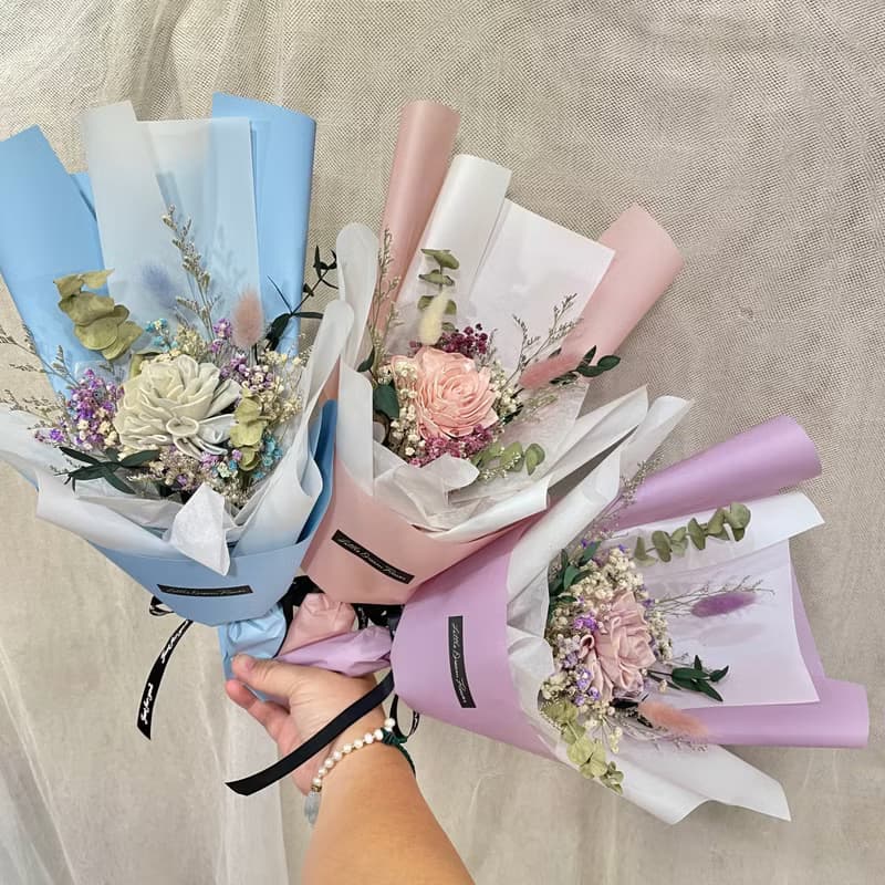 | 小夢境花藝 | 索拉大里花 乾燥小花束 見面禮物 交換禮物