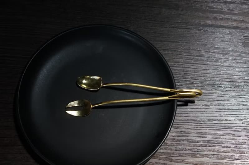 手工黃銅仙鶴甜品勺叉 另類銅器皿銅器餐具迷你勺叉