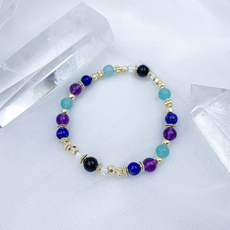 時空波浪 / 虎眼石 紫水晶 天河石 青金石 白水晶 水晶手鍊