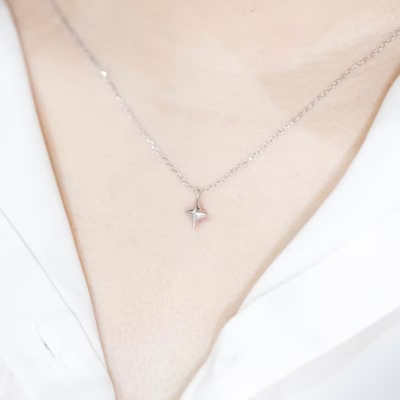 黃水晶925純銀十字星星項鍊