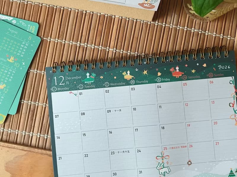 玩印 | 2026 馬年 手繪插畫桌曆 方格記事 To Do List 雙面設計