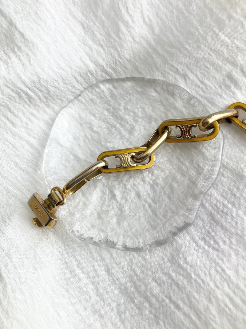 【 日本直送　名牌中古包 】CELINE セリーヌ ブレスレット ゴールド トリオンフ vintage ヴィンテージ オールド dnaemn