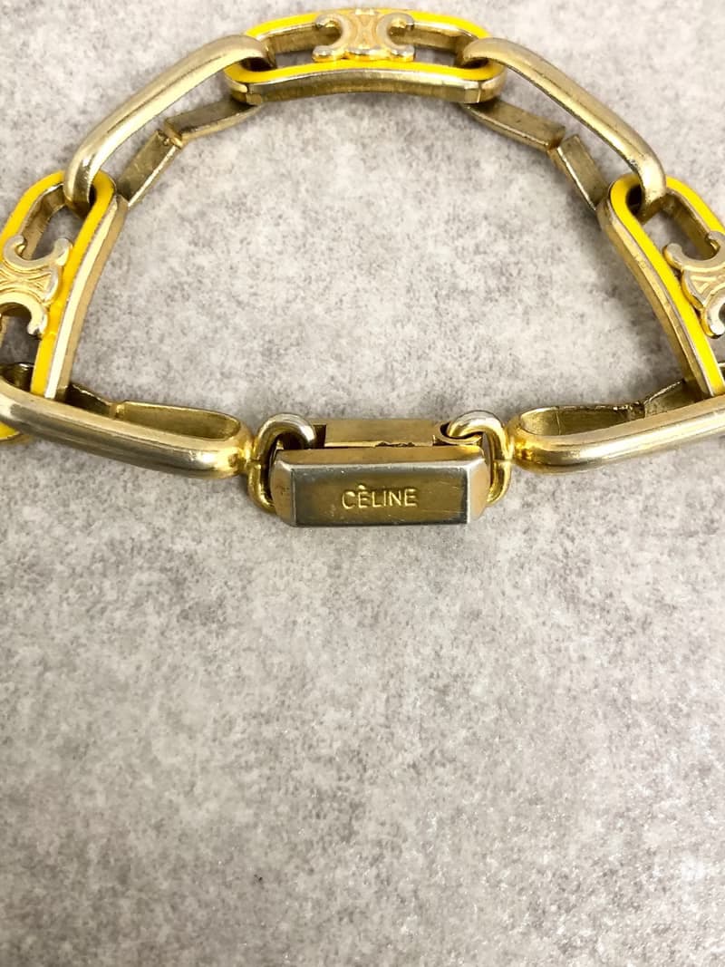 【 日本直送　名牌中古包 】CELINE セリーヌ ブレスレット ゴールド トリオンフ vintage ヴィンテージ オールド dnaemn