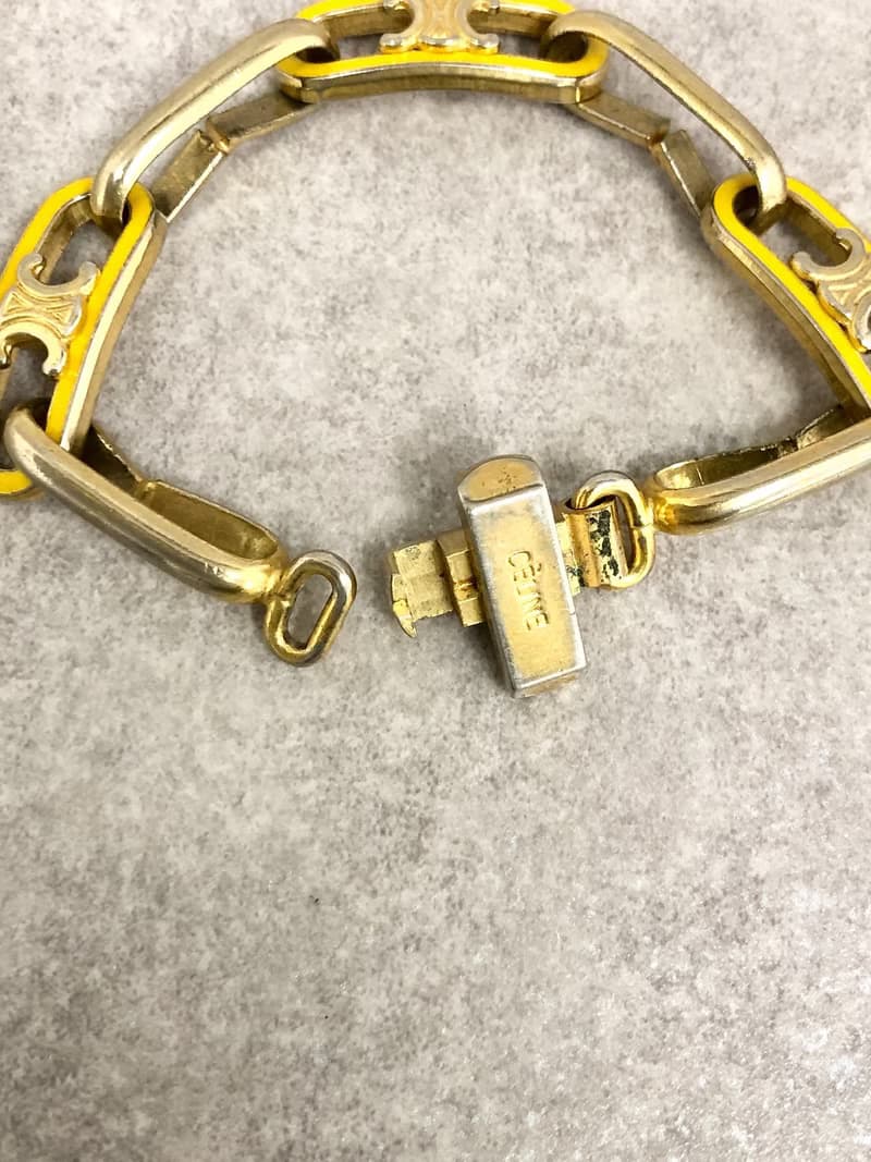 【 日本直送　名牌中古包 】CELINE セリーヌ ブレスレット ゴールド トリオンフ vintage ヴィンテージ オールド dnaemn