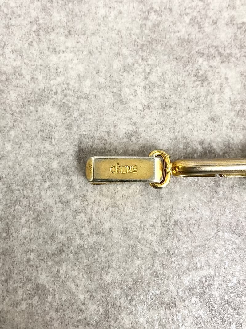 【 日本直送　名牌中古包 】CELINE セリーヌ ブレスレット ゴールド トリオンフ vintage ヴィンテージ オールド dnaemn