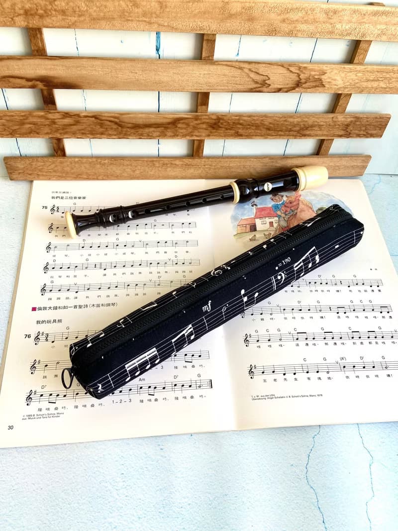 五線譜高音直笛收納袋 日本棉布 聖誕 新年 生日 交換禮物