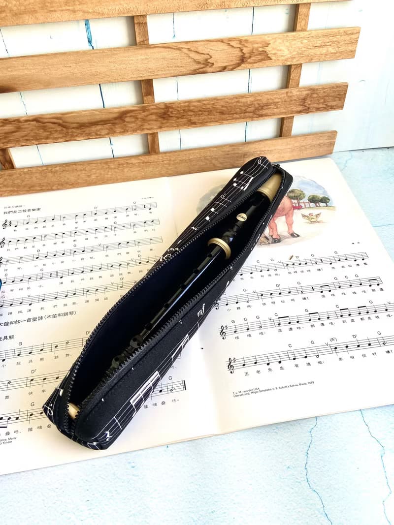 五線譜高音直笛收納袋 日本棉布 聖誕 新年 生日 交換禮物