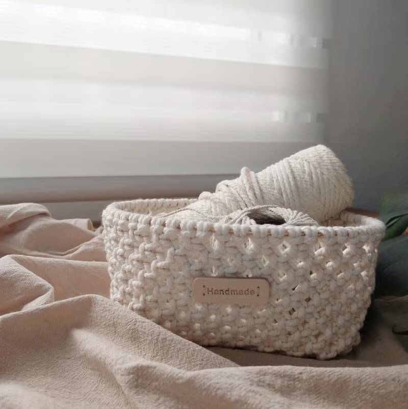 || W-bii系列 ||  macrame 編織圓形置物籃
