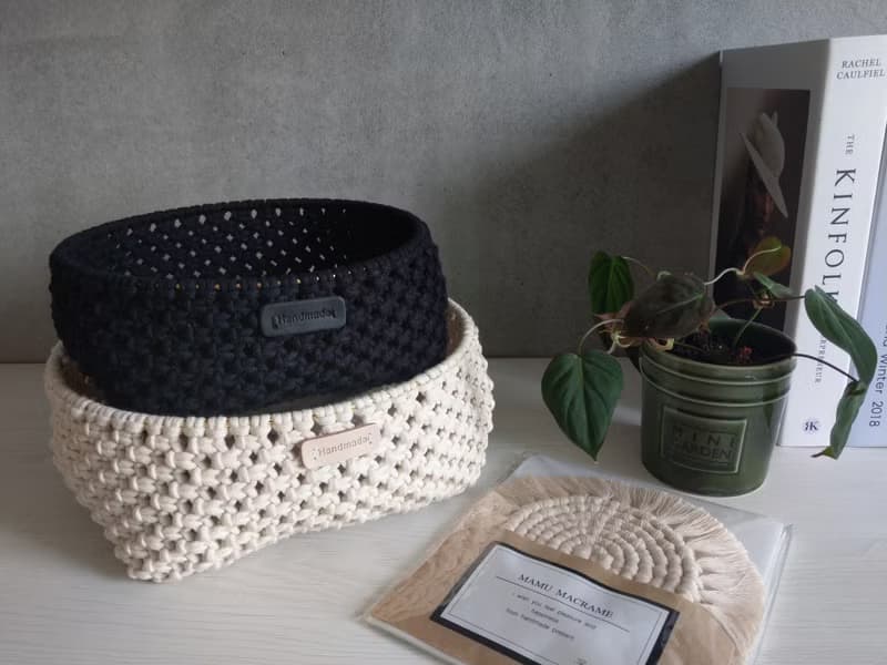 || W-bii系列 ||  macrame 編織圓形置物籃