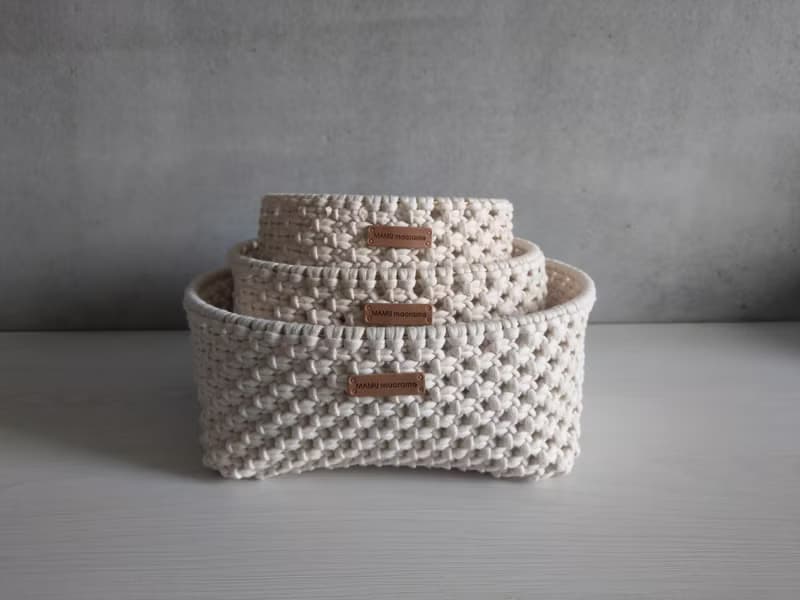 || W-bii系列 ||  macrame 編織圓形置物籃