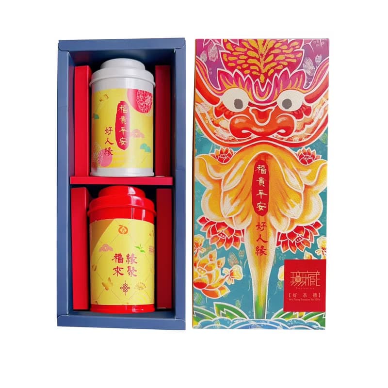 【無藏】福貴平安 台灣風味茶二入高罐禮盒(橡木桶紅茶+龍眼花茶)