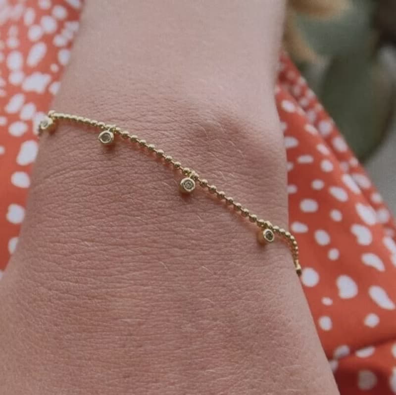 點點金色小圓鑽14K金手鏈 DOTS BRACELET