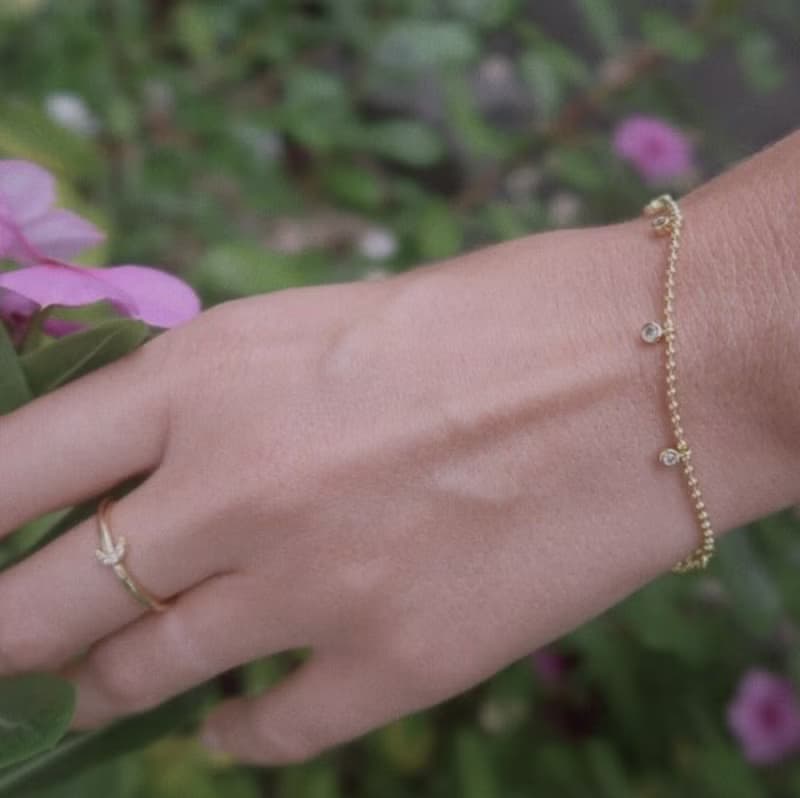 點點金色小圓鑽14K金手鏈 DOTS BRACELET
