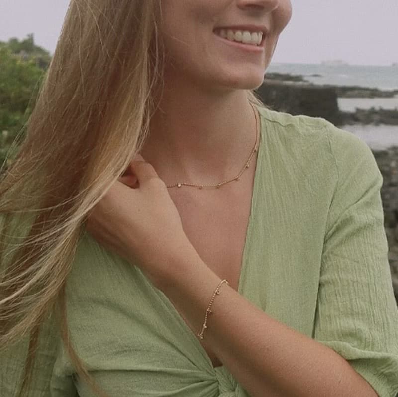 點點金色小圓鑽14K金手鏈 DOTS BRACELET