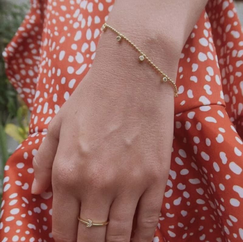 點點金色小圓鑽14K金手鏈 DOTS BRACELET