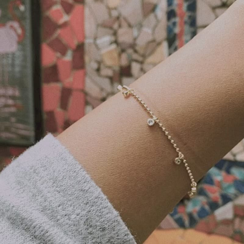 點點金色小圓鑽14K金手鏈 DOTS BRACELET