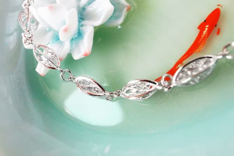 +古典鏤花+ 925純銀飾 復古縷空蕾絲立體串花手鍊 可訂製玫瑰金色