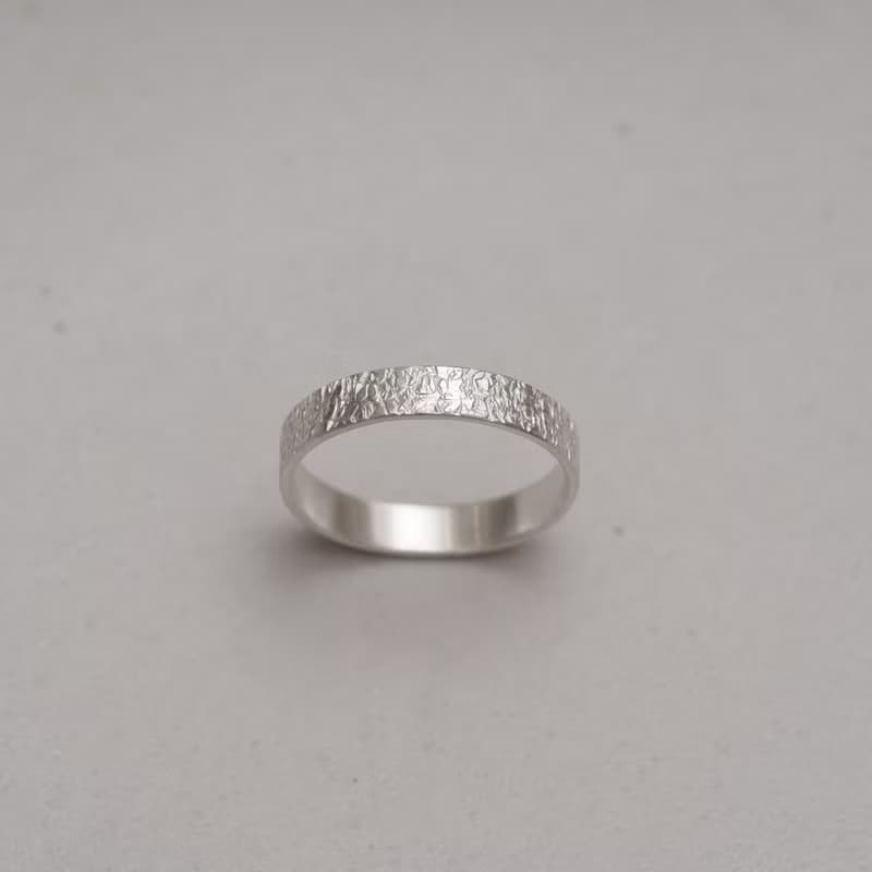 ni.kou 純銀 樹紋 紋路戒 情侶戒 婚戒 對戒