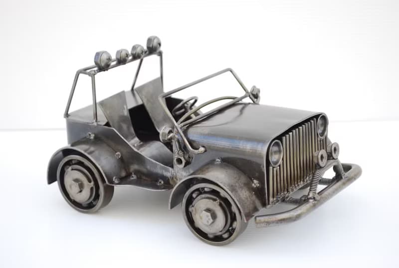 One-Of-A-Kind Gift, Off Road Car Scrap metal sculpture, Wow gift for Dad