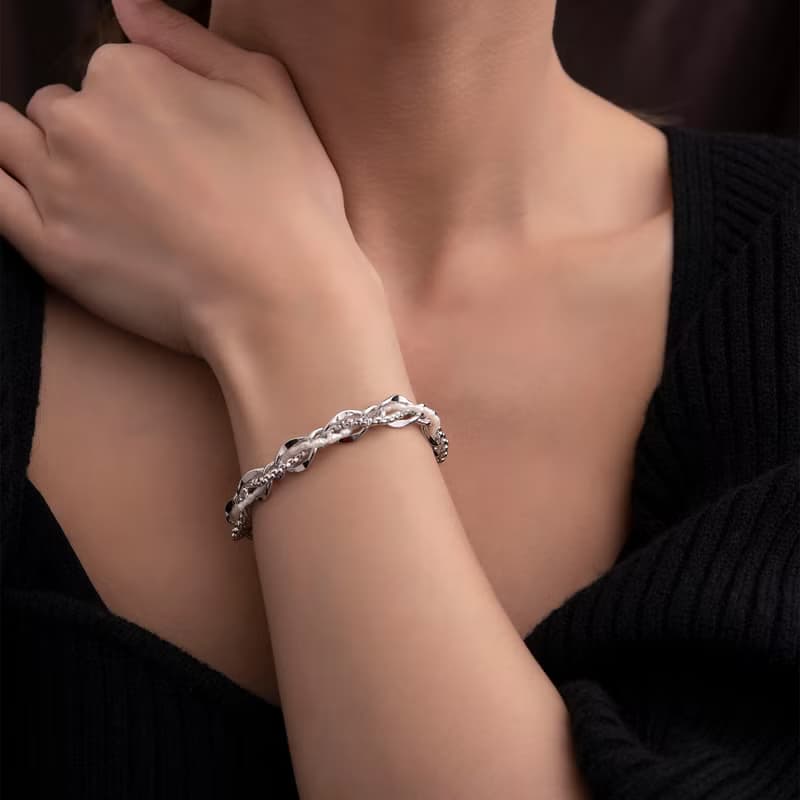 【品牌設計款最佳禮物】天然珍珠 編織鎖鍊手環 中性首飾