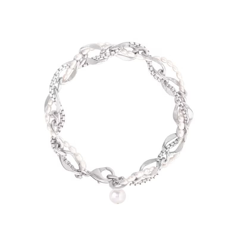 【品牌設計款最佳禮物】天然珍珠 編織鎖鍊手環 中性首飾