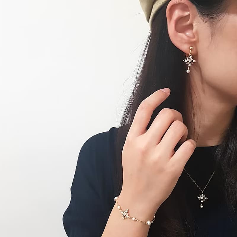 花磚語錄系列 - 鋯石珍珠手鍊