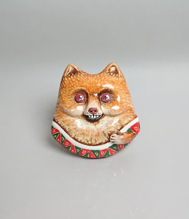 博美犬擴香器01(手工陶製品)
