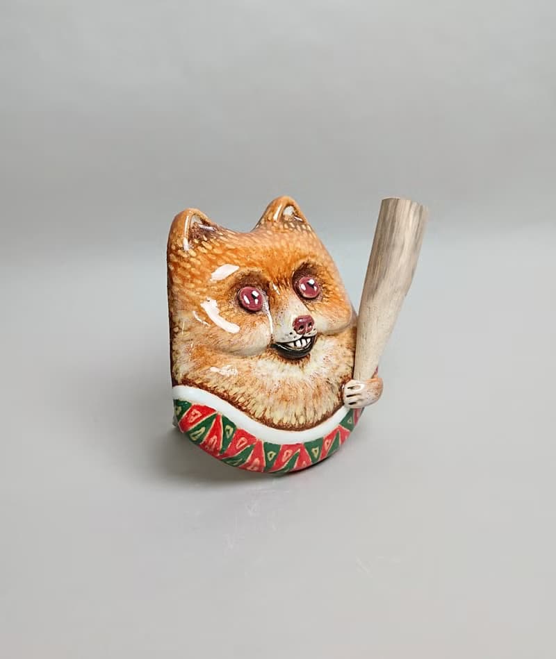 博美犬擴香器01(手工陶製品)