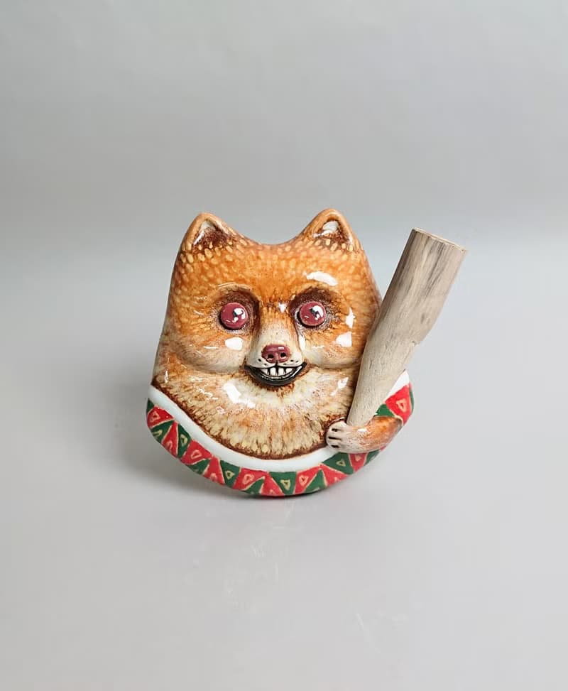 博美犬擴香器01(手工陶製品)