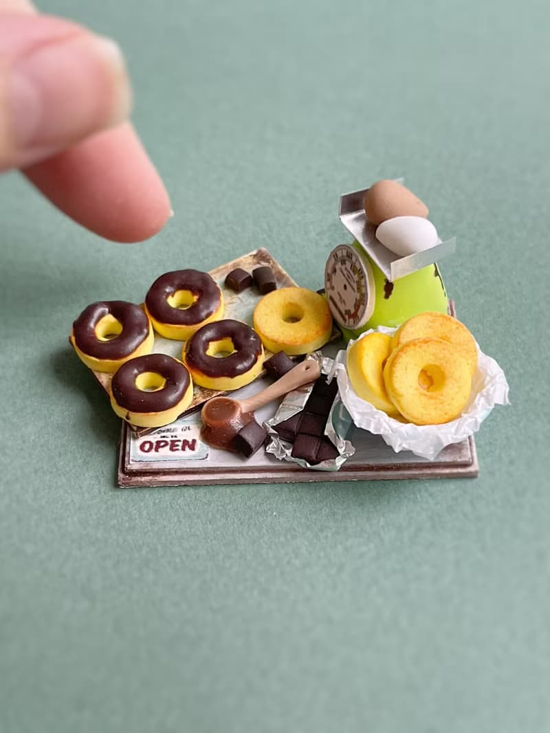 Kitchen miniature donuts in chocolate Glaze