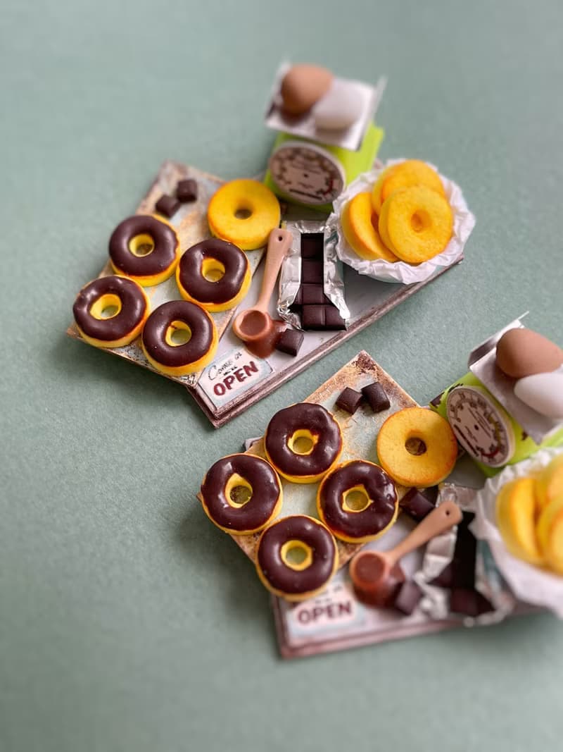 Kitchen miniature donuts in chocolate Glaze