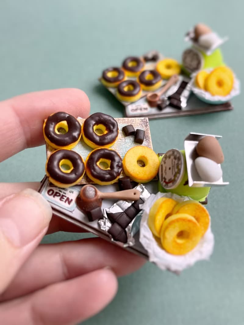 Kitchen miniature donuts in chocolate Glaze