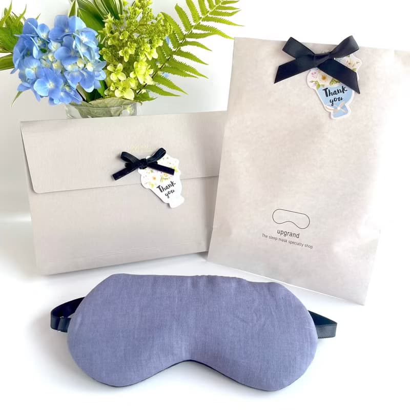 【畢業禮物】日本眼罩 Organic Linen|Blue Gray|有附收納袋