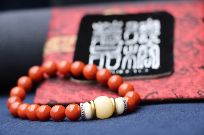 精品南紅瑪瑙8mm圓珠 滿色滿肉柿子紅 手鍊手珠手串手創 串珠設計