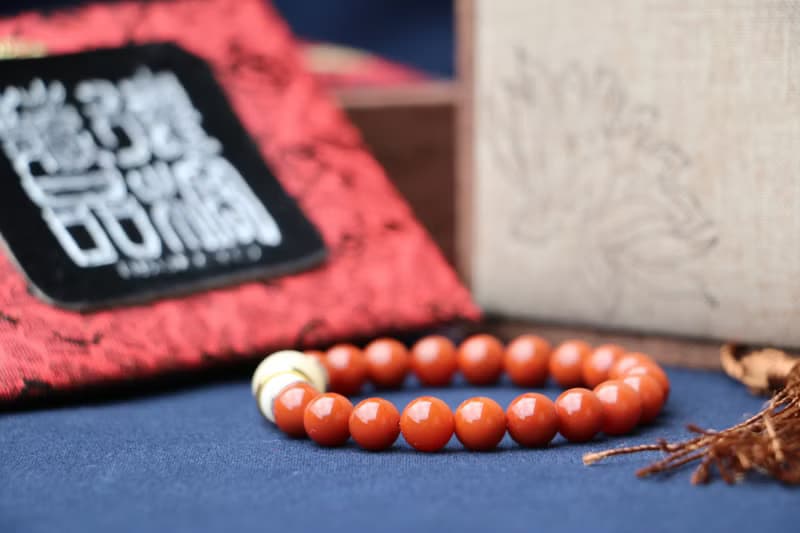 精品南紅瑪瑙8mm圓珠 滿色滿肉柿子紅 手鍊手珠手串手創 串珠設計