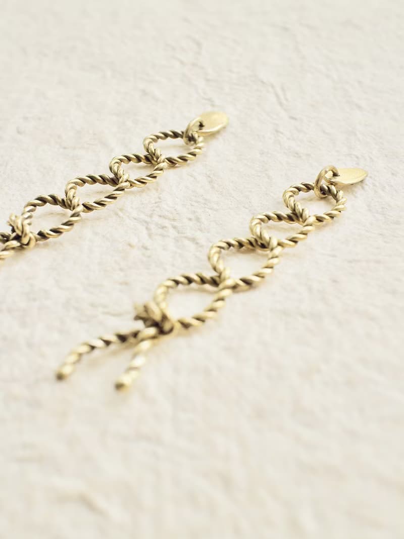 RE-FLAX earrings 埃及符號 亞麻燈芯 路徑 黃銅耳環