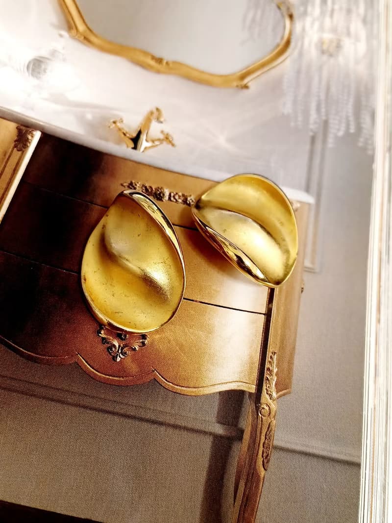 vintage jewelry  典雅金色雲彩意象 夾式耳環