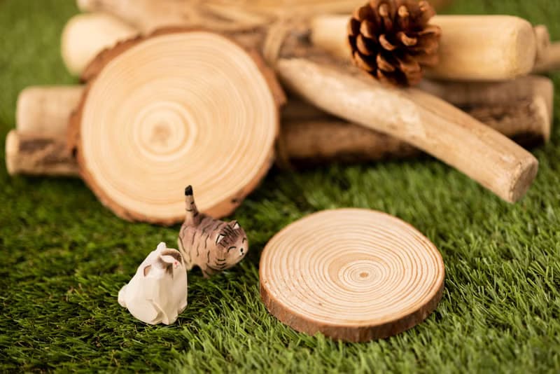 Islandoffer島嶼製作 松木年輪杯墊 木系餐具裝飾(中) 5件 (一套)