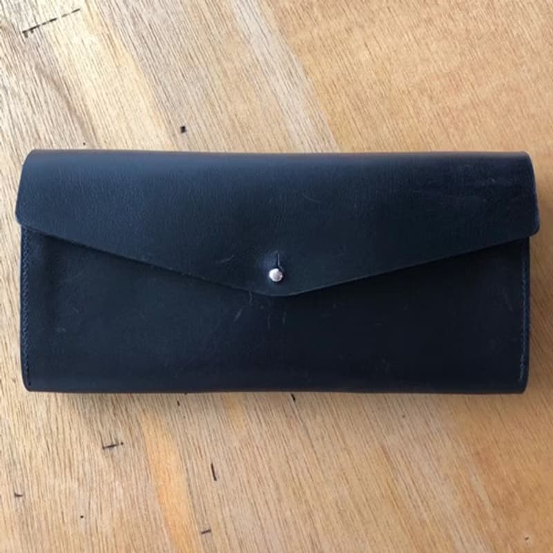 カードも小銭も探しやすい革の長財布 イタリア製レザー Long Pop Up Wallet