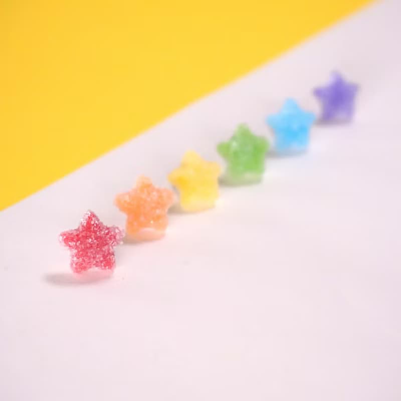 無耳洞耳夾/耳勾 Playful Design 糖面星星啫喱糖/水果糖耳環