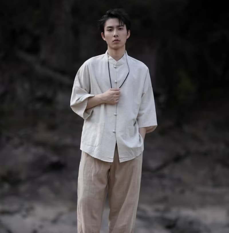 中式極簡 亞麻襯衫唐裝