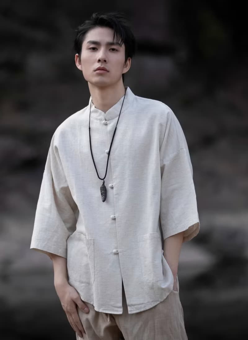 中式極簡 亞麻襯衫唐裝