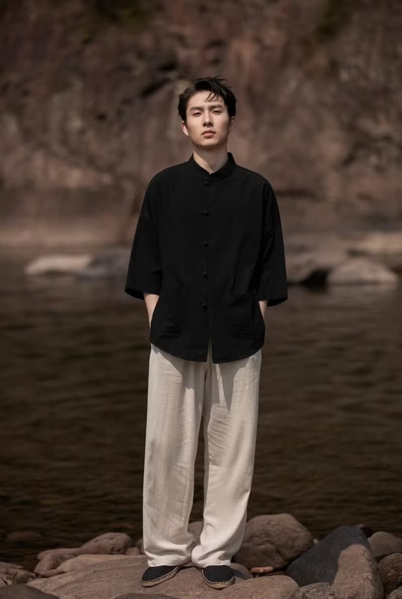 中式極簡 亞麻襯衫唐裝