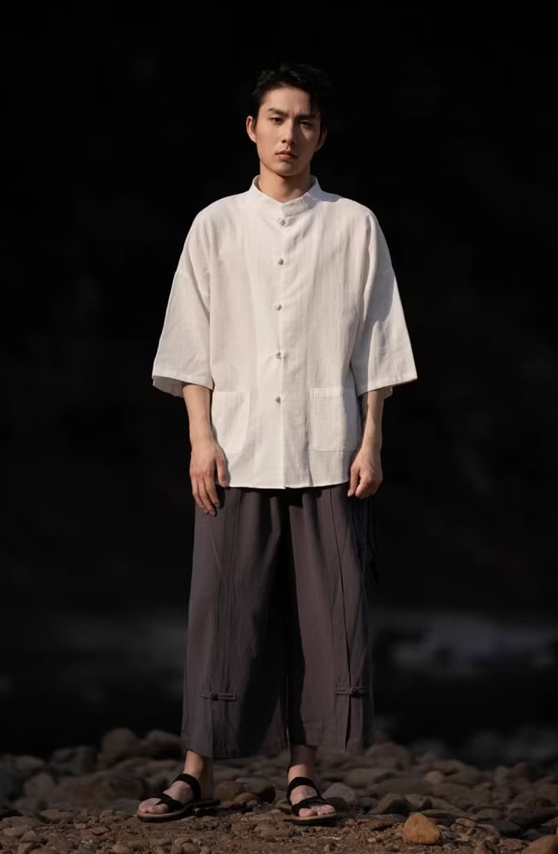 中式極簡 亞麻襯衫唐裝
