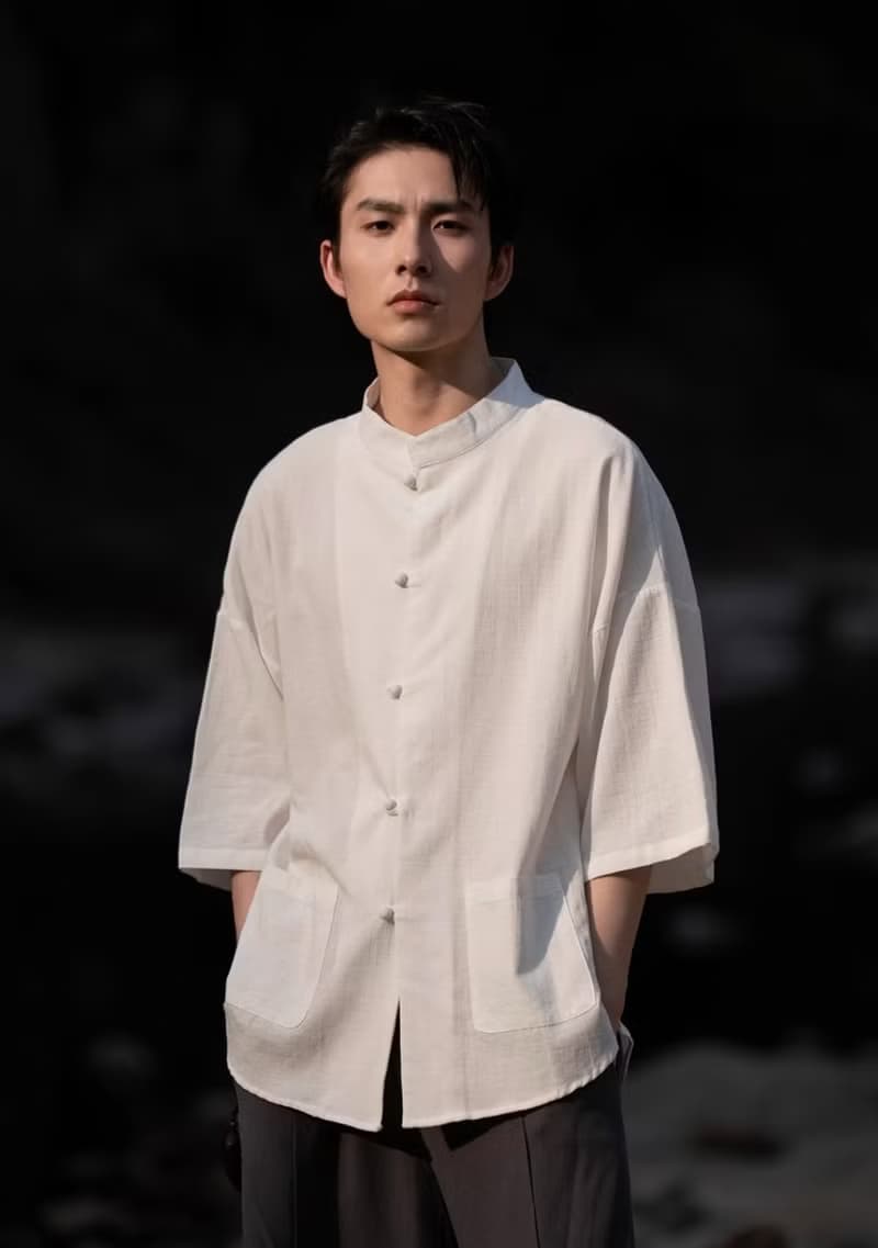 中式極簡 亞麻襯衫唐裝
