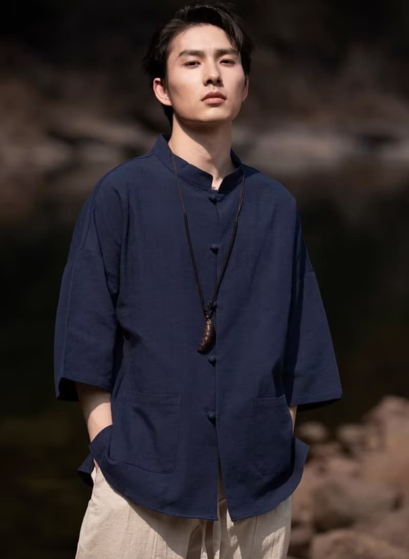 中式極簡 亞麻襯衫唐裝