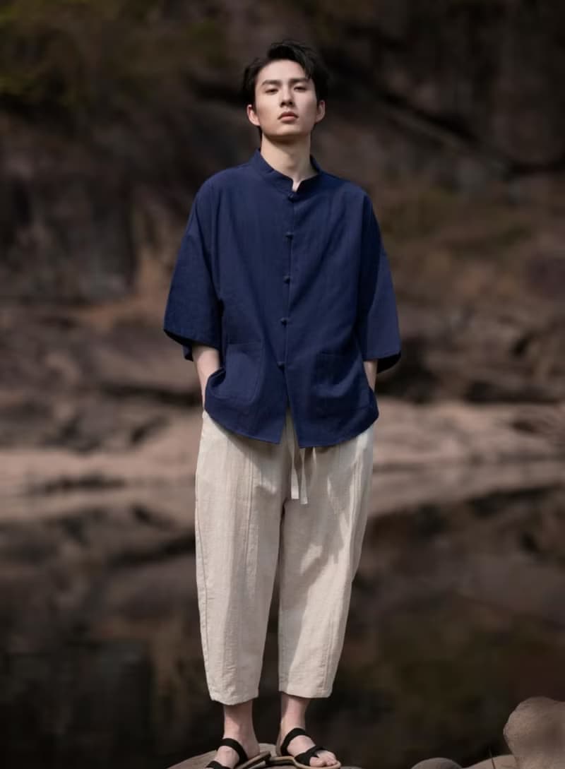 中式極簡 亞麻襯衫唐裝