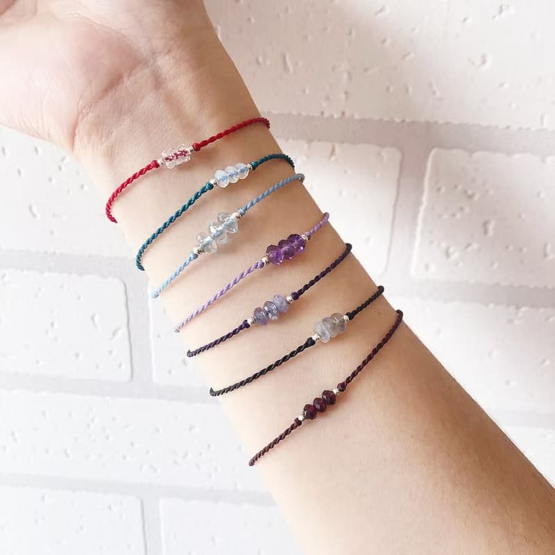 【水晶蠟繩系列】扁切割水晶 2 | 正能量極細蠟繩手鍊 | 大員囡仔