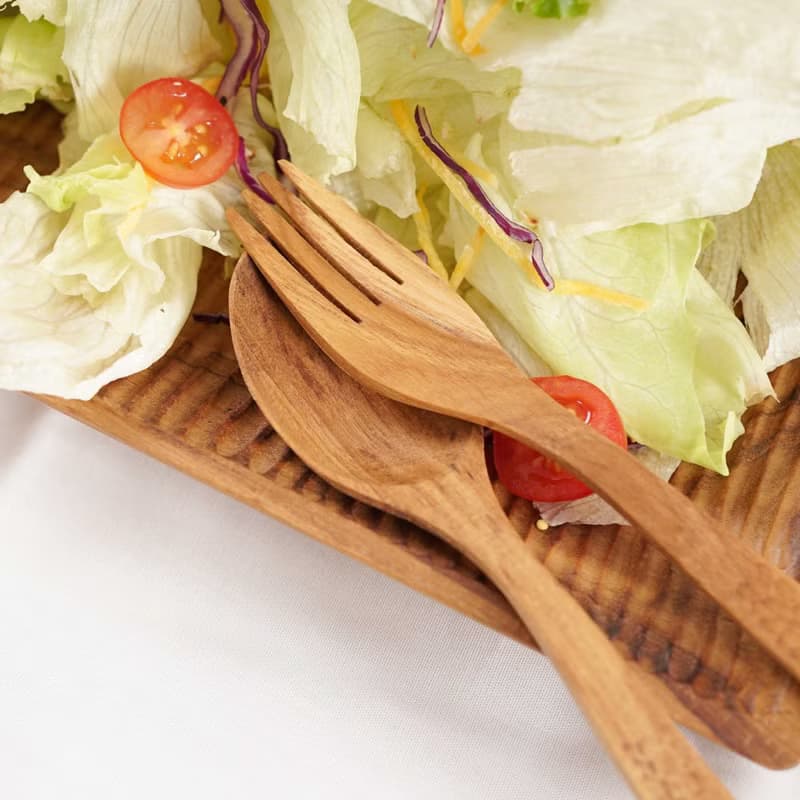 天然柚木叉子-波點款│不上漆/環保餐具/減塑生活 露營野餐/畢業